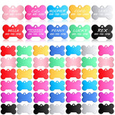 Roowest blank dog tags in colorful bone shape for easy identification and style
