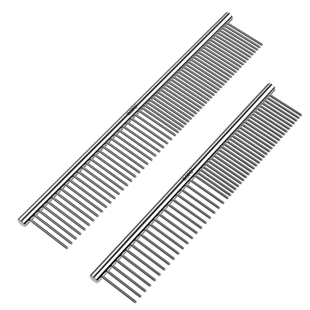 ROPO CWXZSTM pet steel comb wide-teeth for knot removal and gentle detangling