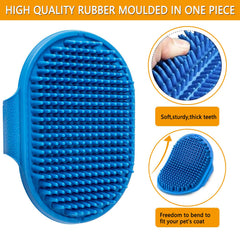 ROPO dog bath brush bristles close-up showing soft rubber tips for gentle massage.