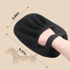 Rorodog Magic Brush Glove on furniture lifting fur without residue.