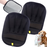 Rorodog Magic Brush Glove on clothing for quick pet-hair removal.