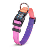 Rosesandpoetry reflective dog collar gradient Mistyrose; enhances night visibility for safer walks.