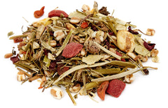 Rosewood Naturals Herb Plus ingredients scene showcases six herbs and grains.