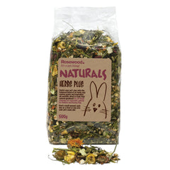 Rosewood Naturals Herb Plus small-animal treat pack closeup promotes healthy snacking.