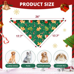 RoseYouth Christmas dog bandana green pattern adds holiday charm to outfits.