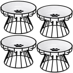 Roshtia elevated ceramic cat bowls offer a sturdy multi-cat feeding solution.