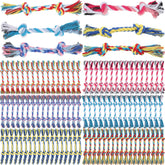 RoundFunny 100-piece knot rope dog toys pack for daily chew sessions and play