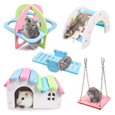 Roundler dwarf hamster rainbow house provides a cozy hideout for nesting