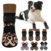 ROUWINNE anti-slip dog socks front view with snug fit and grip for confident indoor steps