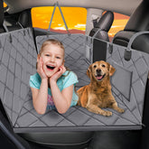 ROUWINNE back seat extender expands dog space, enabling comfortable travel for large breeds.