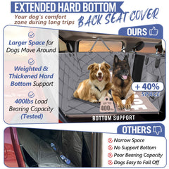 ROUWINNE back-seat-extender installed in crew cab shows secure fit for trips.