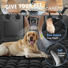 ROUWINNE backseat dog bed protects the backseat extender from claws and fur.