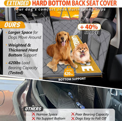 ROUWINNE dog hammock with hard bottom safely supports up to 420 pounds.