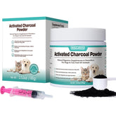 ROZJOVU Activated Charcoal packaging for quick pet first-aid storage.