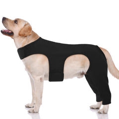 ROZKITCH dog surgery recovery sleeve back leg closeup helps prevent licking during healing.