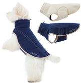 ROZKITCH reversible coat dark blue outside view showing secure Velcro for easy wearing