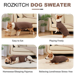 ROZKITCH warm dog sweater side with adjustable straps for secure fit.