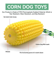 RQYUNMXI Corn Dog Toy is built with bite-resistant TPR for long-lasting chewing.