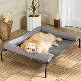 RRPETHOME cooling elevated dog bed frame with durable metal for indoor or outdoor use.