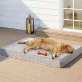 RRPETHOME indestructible bed outdoor crate pad shows rugged fabric and waterproof layer.