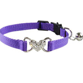 RSACCSKY Heart Bling Cat Collar with breakaway buckle for safe daily wear.