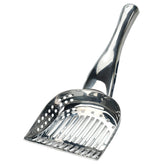 RSVP Endurance stainless steel kitty litter scoop with ergonomic handle for comfortable use