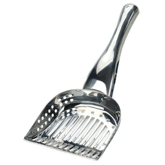 RSVP Endurance stainless steel kitty litter scoop with ergonomic handle for comfortable use