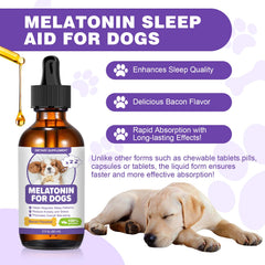 RUAKPL melatonin for dogs bacon flavor drops soothe anxiety during travel