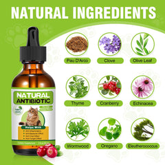 RUAKPL natural antibiotics for cats liquid drops—gentle addition to water or food.