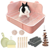 RubyHOME rabbit litter box with deep design for easy cleanup