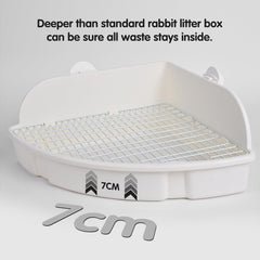 RubyHome litter box with detachable grid for quick, thorough cleaning.