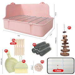 RubyHOME rabbit litter box features easy-clean setup and quick maintenance