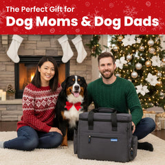 Rubyloo Doggy Bag side pockets and poop bag dispenser for on the go cleanup