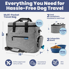 Rubyloo The Original Doggy Bag includes two leak-proof containers for on-the-go meals.