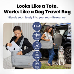 Rubyloo Puffer Tote gray top close-up showing lightweight, wipeable nylon for easy cleaning.