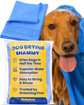 rubyloo shammy dog towel drying a wet coat quickly and efficiently after bath.