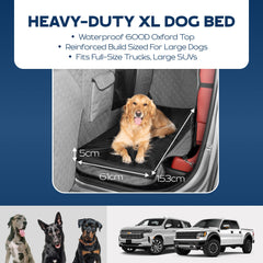 Ruff Liners truck back-seat bed waterproof Oxford top resists spills during on-the-go journeys.
