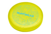 Ruffwear Camp Flyer dog frisbee in pack-ready pose showcasing ultralight, travel-friendly fetch