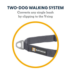 Ruffwear Double Track Coupler Crux Clip reduces twisting for smoother two-dog hikes.