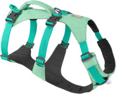 Ruffwear Flagline harness front view highlights lightweight comfort for daily walks