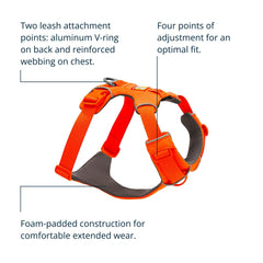 Ruffwear Front Range chest foam padding close-up highlighting comfort
