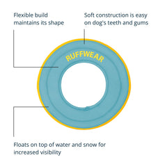 Ruffwear Hydro Plane Frisbee dog catching flight illustrates easy pickup for all breeds