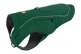Ruffwear Overcoat Fuse jacket on dog during forest walk showing weather protection