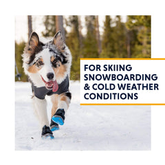 Ruffwear Polar Trex dog boots anti-snow gaiter closure blocks snow.