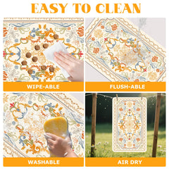 Ruirichfun pet mat non-slip bottom helps bowls stay put.
