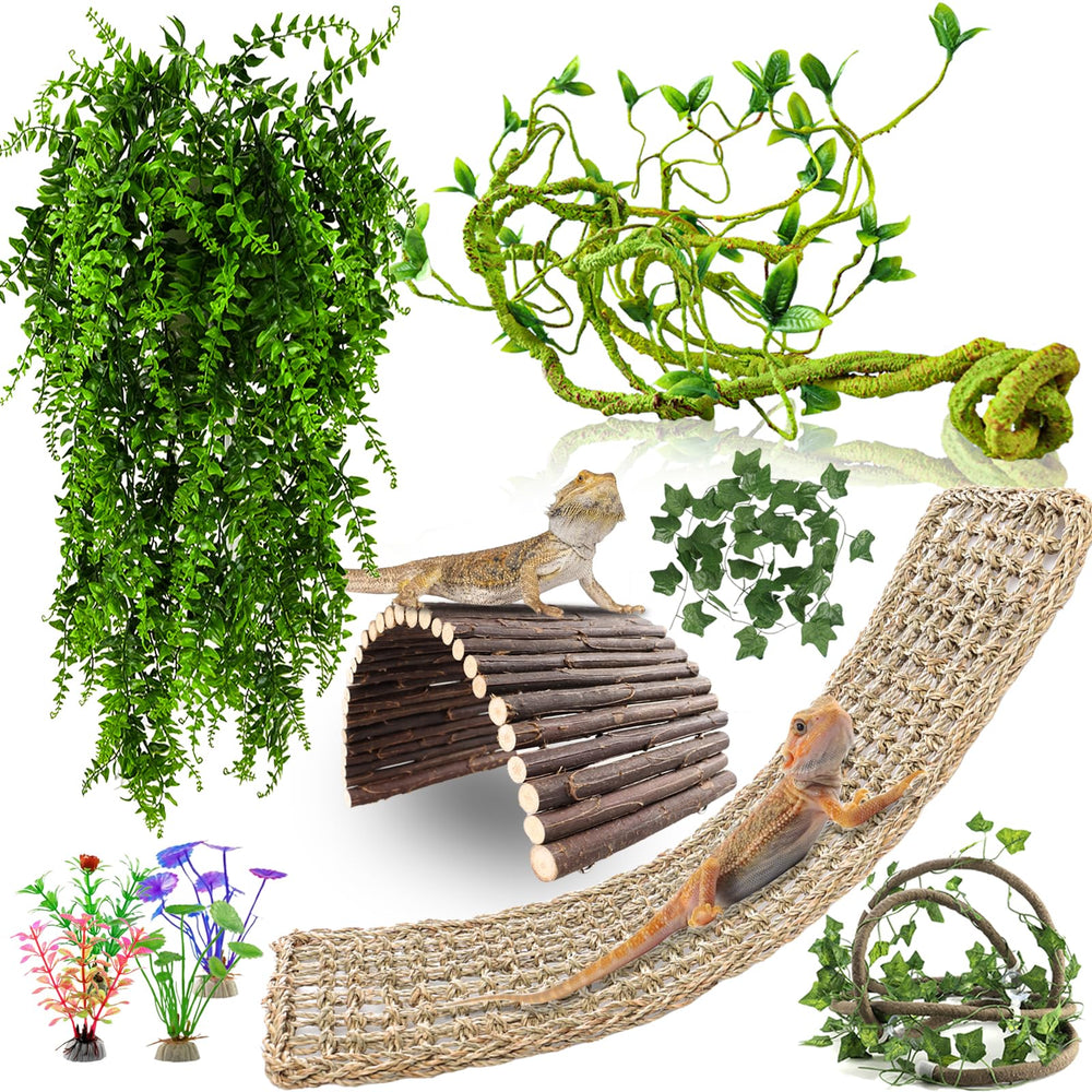 RUNANIA bearded-dragon-hammock cozy retreat supports climbing and enrichment for reptiles.