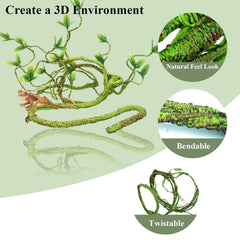 RUNANIA reptile-hanging-plant adds visual depth and privacy for hiding spots.