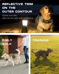 RunFido harness MOLLE system image showing customizable gear during adventures.