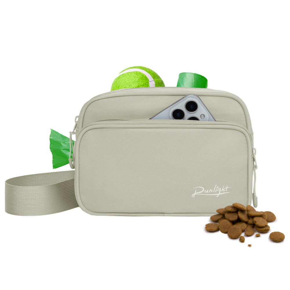 Runlight dog training treat pouch front view with quick-access rewards on walks