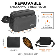 Runlight pouch with poop bag dispenser demonstrates quick pickup without fumbling